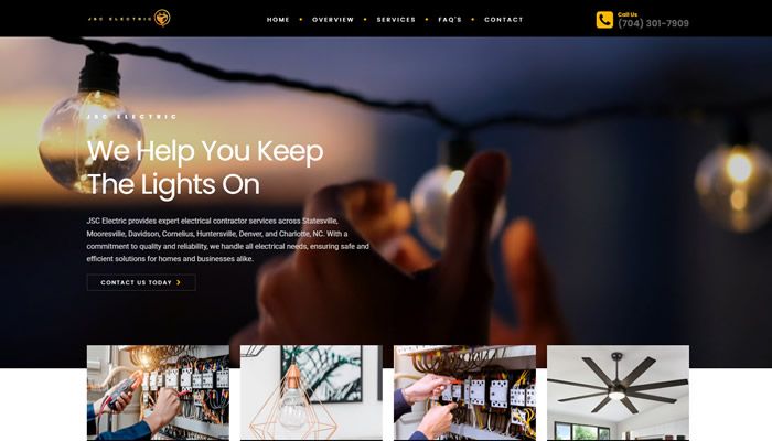 JSC Electric, Huntersville Website Redesign