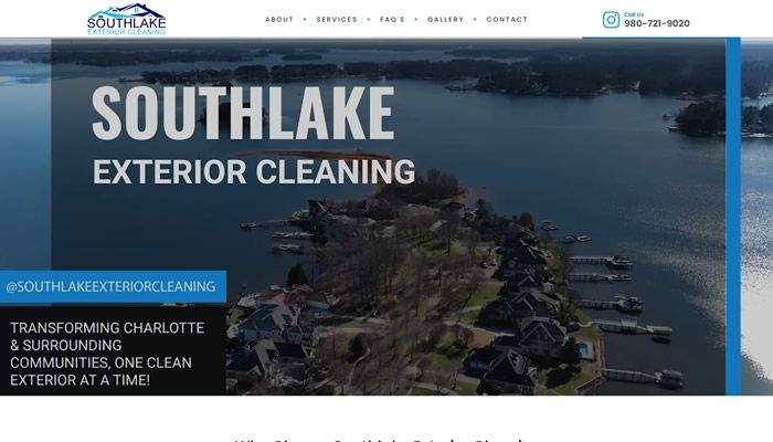 SouthLake Exterior Cleaning, Huntersville Website Design
