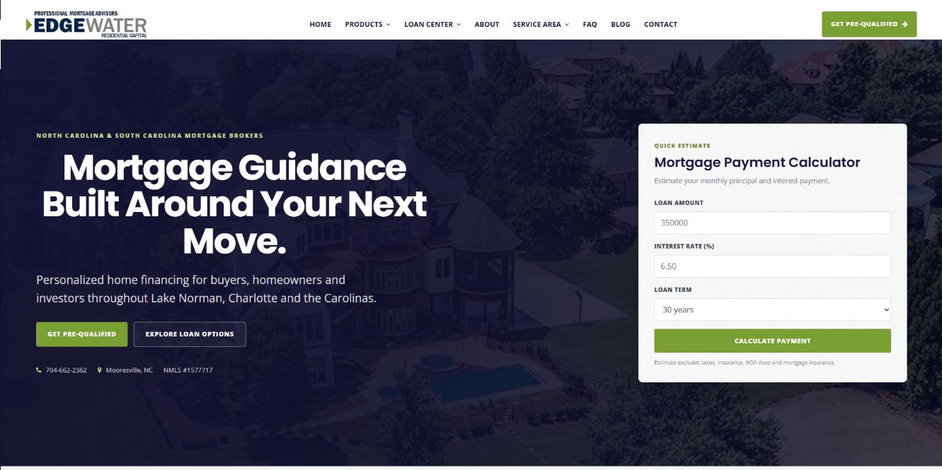 Mortgage Broker Website Design & SEO | Edgewater Residential Capital