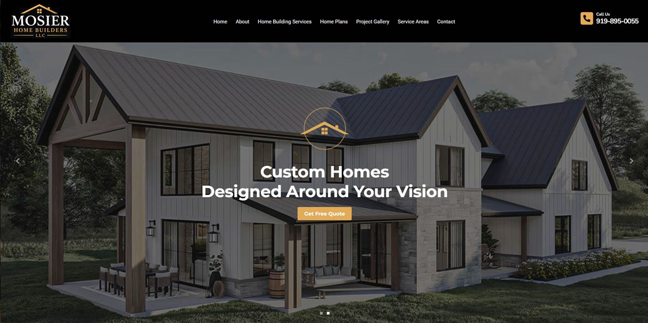 Custom Home Builder Website Design | Mosier Home Builders