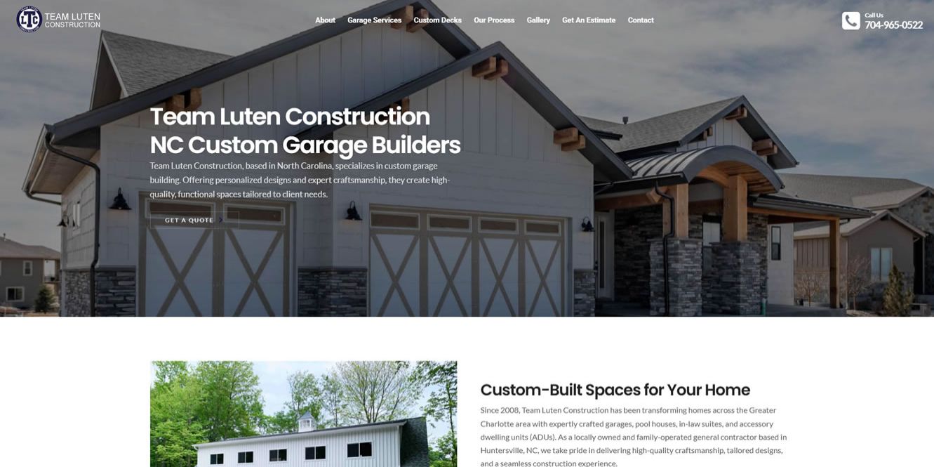 Contractor Website Design & SEO | Team Luten Construction