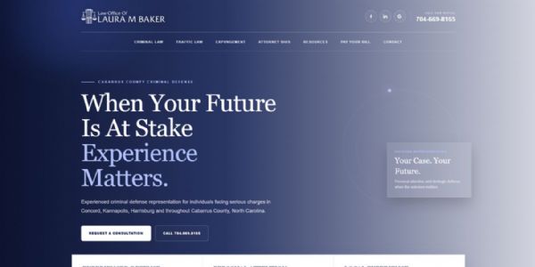 Laura M. Baker Law Website Design | Concord NC