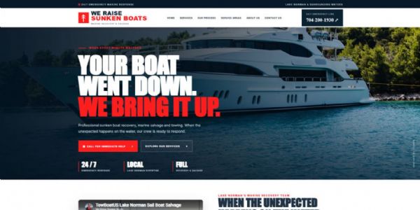 We Raise Sunken Boats Website Design | Halstead Design